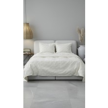 Calantha Home Collection Grace Ekru Geometrik Desenli Çift Kişilik Pike Takımı - 3 Parça 240X260 cm