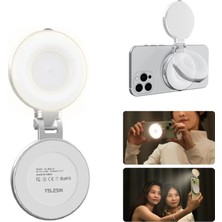 Gaman Cep Telefonu Için Manyetik Aynalı LED Işık - Telefon Standı - Pro Çekimler Için | iphone Uyumlu