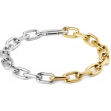 Daniel Wellington Contrast Link Bracelet Two Tone Gold