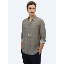 Kip Vizon Baskılı Regular Fit Dokuma Casual Gömlek