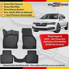 Skoda Super B Paspas Araca Özel 2020 - 2023 Arası Derin Havuzlu Paspas Bosse North Serisi