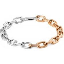 Daniel Wellington Contrast Link Bracelet Two Tone Rose Gold