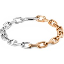 Daniel Wellington Contrast Link Bracelet Two Tone Rose Gold