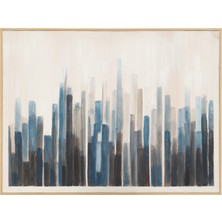 Mudo Home BLUE STRATA ÇERÇEVELİ YAĞLIBOYA TABLO 90X120 CM