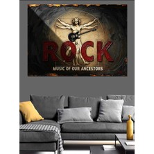 Artmeg Rock Müzik Temalı Vitruvius Adamı Dekoratif Kanvas - Mdf Ahşap Tablo