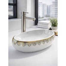 Lpd Altın Lavabo Çanak Gold Beyaz Seramik Lavabo
