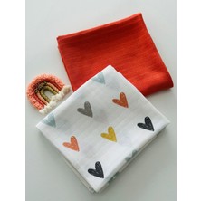 Fulya Tuhafiye Ftbabycollection %100PAMUK 2'li Müslin Bebek Battaniye Seti Oeko- Tex Sertifikalı Müslin örtü 80 x 90 cm