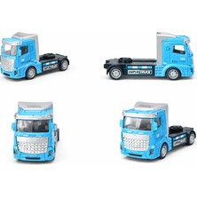 Metal Çekici Tır Oyuncak – Die Cast Şehir Kamyonu – 1:32 Çekici Truck Model 12 cm Mavi