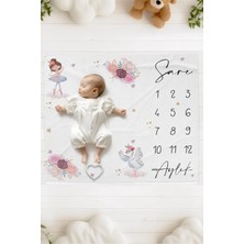 Lilabio %100 Pamuk Isme Özel Bebek Fotoğraf Çekim Anı Örtüsü (120X100 Cm) Balerin Kuğu