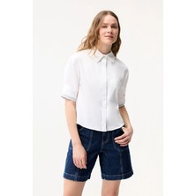 Love My Body Çizgili Detaylı Poplin Gömlek Kemik 130L9905000