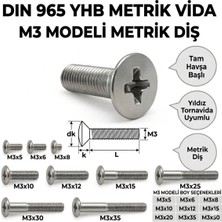 Cıvata Deposu Dın 965 M3X30 Yhb. Metrik Vida 100 Adet