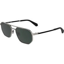 Calvin Klein Jeans Ckj 25202S 016 56 Unisex Geometrik Gümüş Metal Güneş Gözlüğü