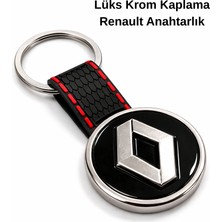 SAVEK Premium Renault Anahtarlık Krom Kaplama Oto Anahtarlık Metal Gövde Şık Tasarım Reno Araba Anahtarlık