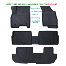 Carlone Chery Tiggo 8 Pro 7 Koltuk Excellent 2020 ve Sonrası 4d Premium Havuzlu Paspas