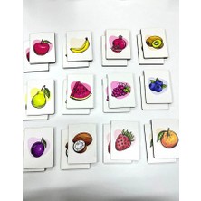 heptex Ahşap Meyveler Eşleştirme Kartları – Eğitici ve Eğlenceli Öğrenme Seti 