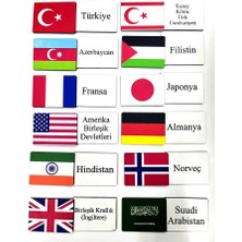 heptex Ahşap Bayraklar ve Ülkeler Eşleştirme Kartları – Eğitici ve Eğlenceli Öğrenme Seti 