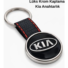 SAVEK Premium Kia Anahtarlık Krom Kaplama Oto Anahtarlık Metal Gövde Şık Tasarım Kia Araba Anahtarlık