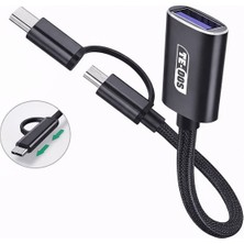 CoverZone TD-C3301 | USB Otg Adaptör USB To Usb-C Micro USB Dönüştürücü Kablo Flash Bellek Klavye Mouse Gamepad Bağlantı Kablosu Telefon Tablet Uyumlu Data Aktarım Adaptörü Mini Otg Çevirici