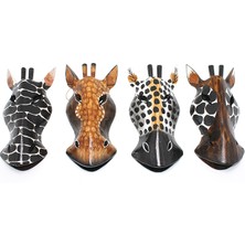 Akıllı Durak Ahşap Duvara Asmalı 20 cm Zebra Maske