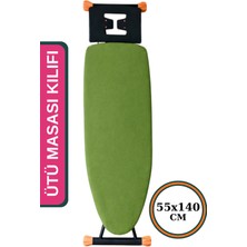 Asev Home Keçeli Ütü Masası Kılıfı Büyük Boy 55X140 cm Ipli Stoperli Premium Khaki Green