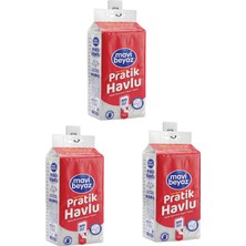 Mavi Beyaz Pratik Havlu 500 Yaprak - Yeni Nesil Çok Amaçlı Kağıt Havlu (Asma Aparatı Hediyeli) - 3 Adet