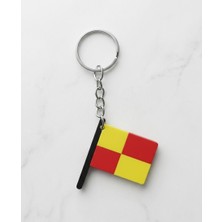 Hakemsizsiniz Hakem Anahtarlık, Bayrak Anahtarlık, Kareli, 4X3CM