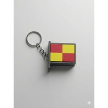 Hakemsizsiniz Clicker Hakem Anahtarlık, Bayrak Anahtarlık, Kareli, 4X3CM