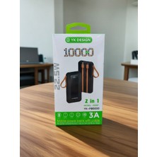 Gunkes Yk Design 10000MAH 22.5W Hızlı Şarj Powerbank – Dahili Kablolu 3A Taşınabilir Şarj Cihazı
