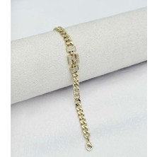 SY Aksesuar 14K Gold Kuyumcu Model Harf Bileklik