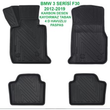 Carlone Bmw 3 Serisi F30 2012-2019 2WD 4d Premium Havuzlu Paspas-Kaydırmaz Taban