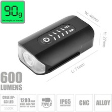 Brivigan LW-F500 600 Lümen 2'si 1 Arada Ön & Arka Işık USB Bisiklet Lamba