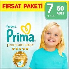 Prima Premium Care 7 Beden Bebek Bezi Ekonomik Paket 30X2 60 Adet