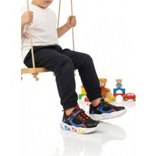 Promax Siyah Cırtlı Işıklı Hafif Erkek Çocuk Spor Ayakkabı 2000  P