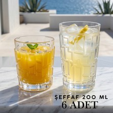 GastroPlast 6'lı Set Modern Desenli Cam Görünümlü Bardak – Kokteyl, Limonata, Meyve Suyu ve Meşrubat Bardağı – Şık Tasarım Içecek Bardağı