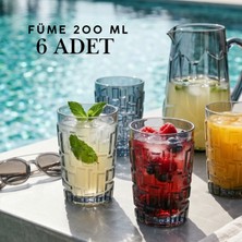 GastroPlast 6'lı Set Modern Desenli Cam Görünümlü Bardak – Kokteyl, Limonata, Meyve Suyu ve Meşrubat Bardağı – Şık Tasarım Içecek Bardağı