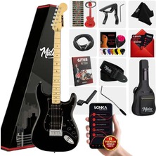Midex RPH-40BK Full Black Elektro Gitar Seti HSH Manyetik Maple Klavye Üst Kalite