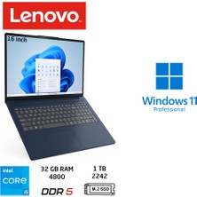 Lenovo ıdeapad Slim 3 Intel Core I5-13420H 32GB 1tb SSD 16" Wuxga IPS W11 Pro 83K2001RTR