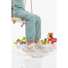 Promax Beyaz Cırtlı Işıklı Hafif Kız Çocuk Spor Ayakkabı 1998 P