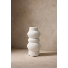 Barine Aios Heykelsi Formda Terrakotta Vazo Beyaz 16X16X29 cm