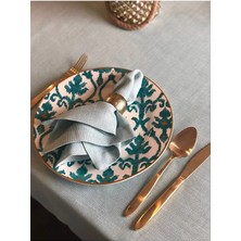 Valerium Simli Nil Yeşili Beyaz Peçete 35X35CM