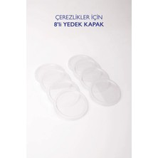 Emaylab 8’li Yedek Mika Kapaklar - Emaye Çerezlik, Kahvaltılık, Reçellik, Zeytinlik ve Sunumluklar Için 8cm