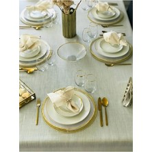 Valerium Simli Bej Masa Örtüsü 150 x 220