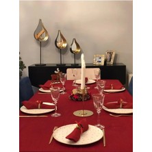 Valerium Simli Kırmızı Masa Örtüsü 150 x 260