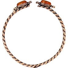 Bütüncül Şifa Aventurin Doğal Taşlı Ayarlanabilir Bakır Burma Bilezik