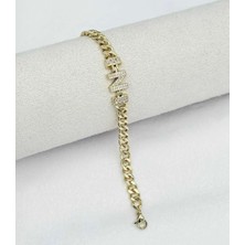 SY Aksesuar  14K Gold Kuyumcu Model Harf Bileklik