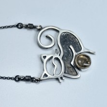 Doğaltaş Diaspor Kolye Kedi Figürlü (Zultanit)