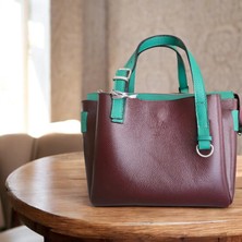 Valvıc Hakiki Deri 3 Bölmeli A4 Sığan Klasik Kadın  Çanta