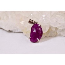 Doğaltaş Yakut Gümüş Kolye