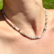 Doğaltaş Akuamarin Morganit Kolye