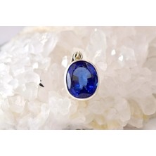 Doğaltaş Tanzanit Taşı Gümüş Kolye